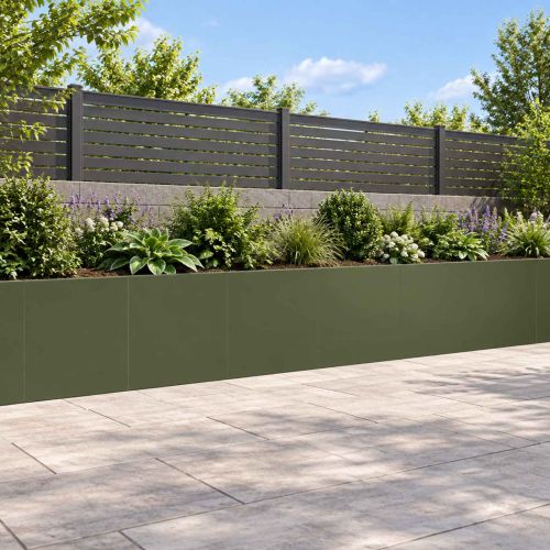 Задържащи стени 6 бр. 40 x 12 x 40 см Стомана Маслиненозелено