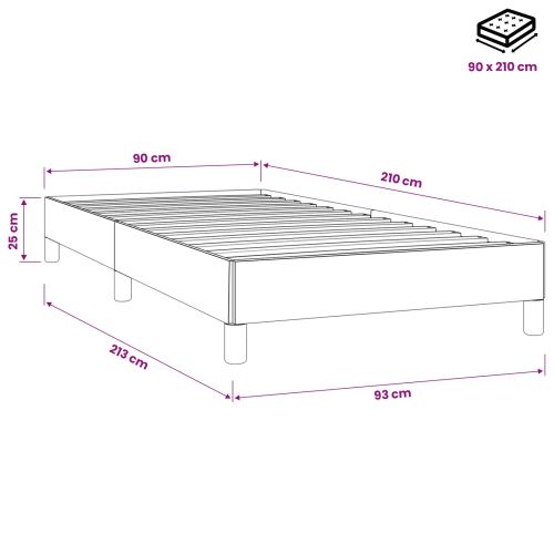 Box Spring Легло без матрак Тъмнозелено 90x210 cm Кадифе