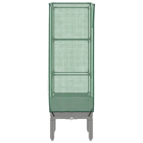 Повдигнато легло с оранжерия калъф, ратанов вид, 40x40x140 см