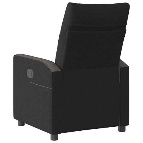 Електрически стол реклайнер, черен, текстил