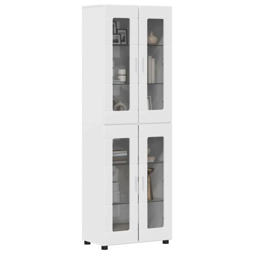 Висок шкаф FLORIN 60 x 35 x 182 см Лъскаво бяло