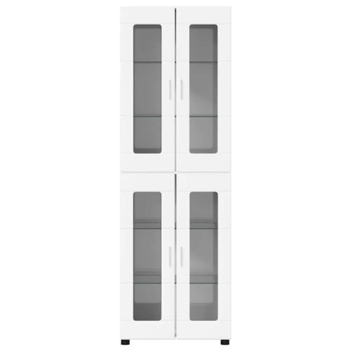 Висок шкаф FLORIN 60 x 35 x 182 см Лъскаво бяло