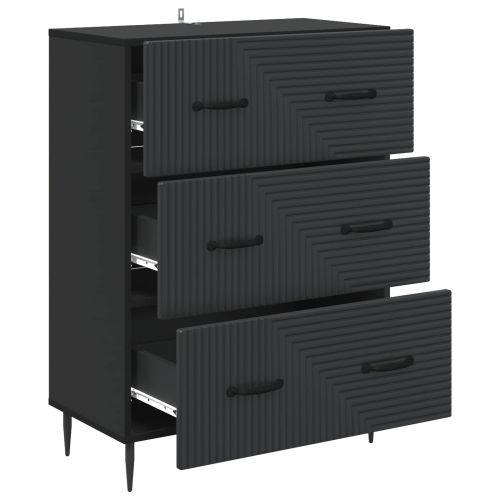 Чекмеджетен шкаф 66 x 34,5 x 89,5 см Инженерна дървесина Черно