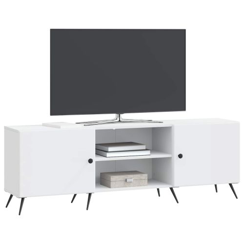 ТВ шкаф 150 x 31 x 50 см Бяло Инженерна дървесина