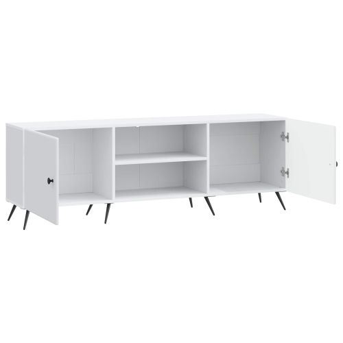 ТВ шкаф 150 x 31 x 50 см Бяло Инженерна дървесина