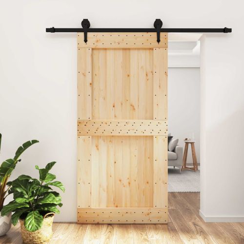 Преплъзваща се врата Естествено и черно 100 x 210 cm