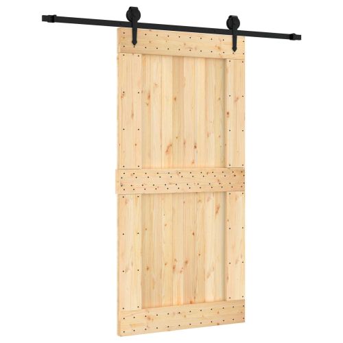 Преплъзваща се врата Естествено и черно 100 x 210 cm