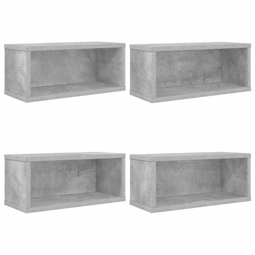 Рафтове за CDs 4 бр. Бетонно сиво 40 x 17 x 17 см