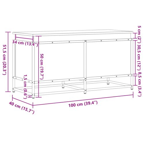 Сандък за съхранение с капак дъб сонома 100x40x51,5 см ПДЧ