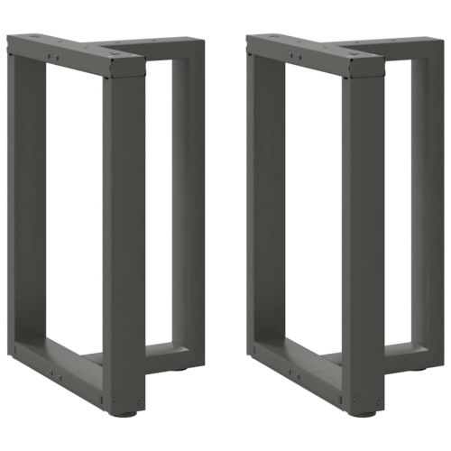 Крака за трапезна маса, Т-образни, 2 бр., антрацит, 50x35x(72-73) см, стомана