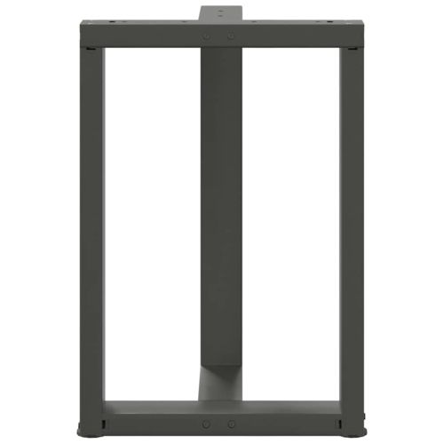 Крака за трапезна маса, Т-образни, 2 бр., антрацит, 50x35x(72-73) см, стомана