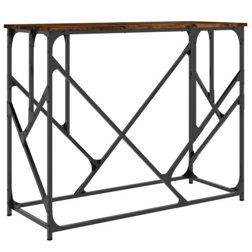 Конзолна маса, опушен дъб, 100x40x80 см, инженерно дърво