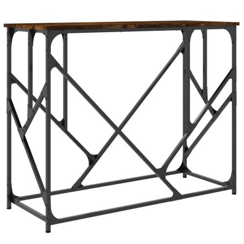 Конзолна маса, опушен дъб, 100x40x80 см, инженерно дърво