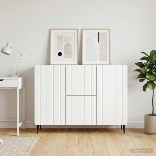 Служебен шкаф Бял гланц 89 x 34,5 x 62 см Инженерна дървесина
