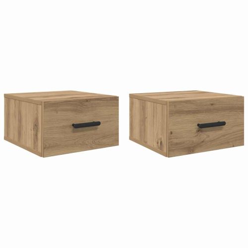 Нощен шкаф 2 бр. 35 x 35 x 20 см Инженерна дървесина Дъб