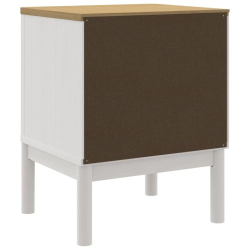 Нощно шкафче FLORO, бял, 45x39x57 см, борово дърво масив