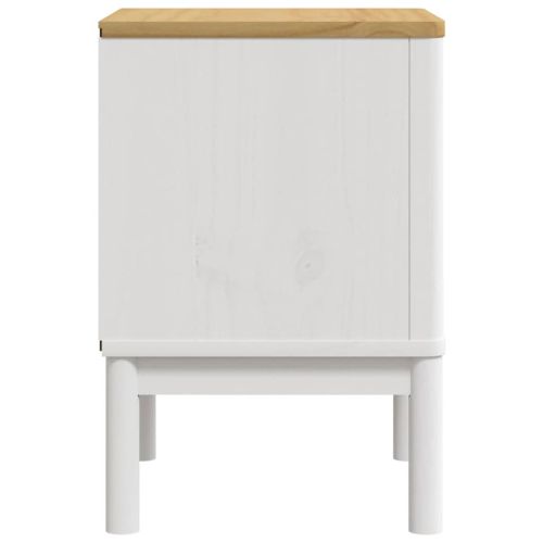 Нощно шкафче FLORO, бял, 45x39x57 см, борово дърво масив