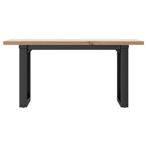 Кафе маса О-образна рамка 100x50x45,5 см бор масив и стомана