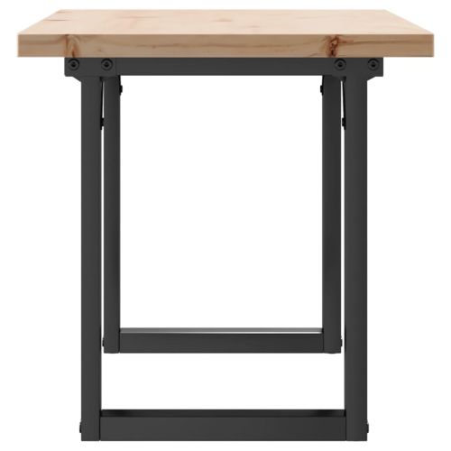 Кафе маса О-образна рамка 100x50x45,5 см бор масив и стомана