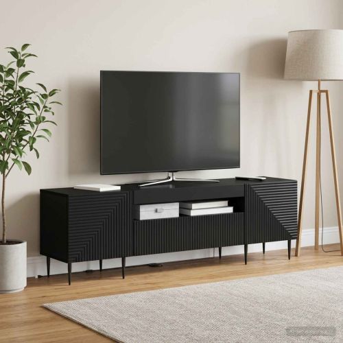 LED телевизионен кабинет HAARLEM 153 x 35 x 43 см Черно