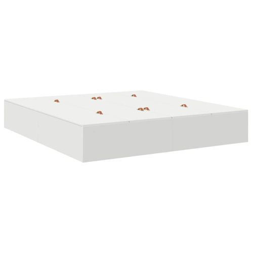Легло с място за съхранение със съхранение Бяло 200 x 200 cm