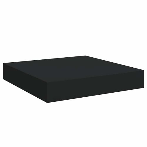 Окачени стенни рафтове, 4 бр, черни, 23x23,5x3,8 см, МДФ