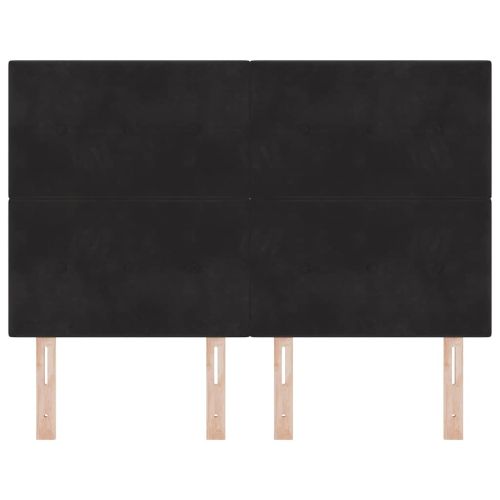 LED глава с LED ленти Черен 160 cm Кадифе