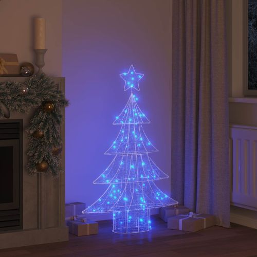 Коледно дърво 100 LED светодиода Синьо 120 cm Акрил