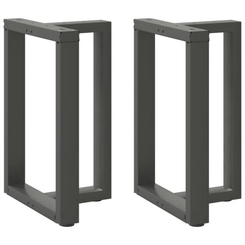 Крака за трапезна маса, Т-образни, 2 бр., антрацит, 60x35x(72-73) см, стомана