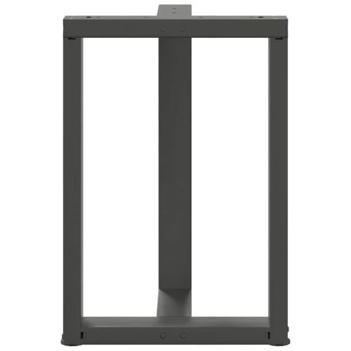 Крака за трапезна маса, Т-образни, 2 бр., антрацит, 60x35x(72-73) см, стомана
