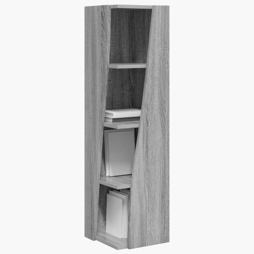 Ъглов шкаф 27,5x27x102см Инженерна дървесина Сив Сонома