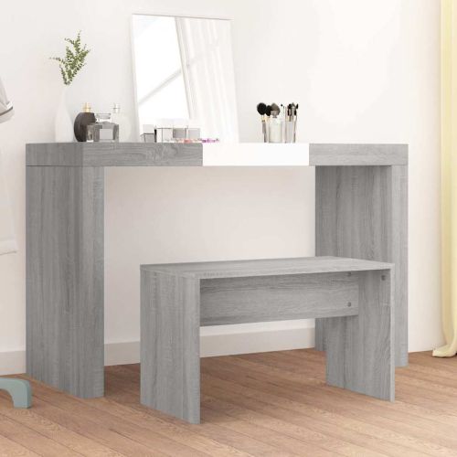 Табуретка за тоалетка, сив сонома, 70x35x45см, инженерно дърво