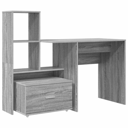 Бюро Сив Сонома Инженерна дървесина 131,5 x 50 x 106,5 см