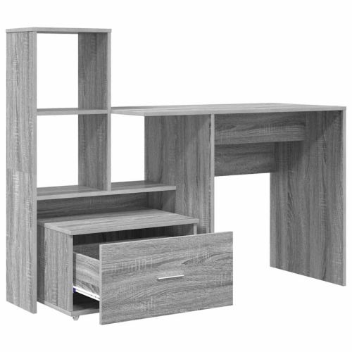 Бюро Сив Сонома Инженерна дървесина 131,5 x 50 x 106,5 см