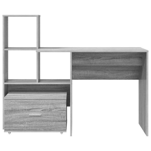 Бюро Сив Сонома Инженерна дървесина 131,5 x 50 x 106,5 см