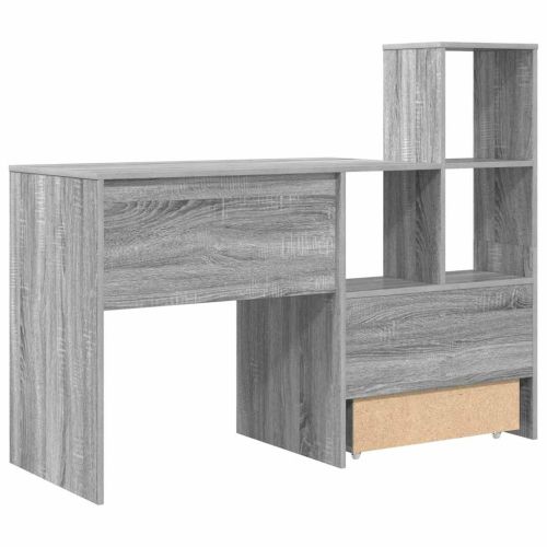Бюро Сив Сонома Инженерна дървесина 131,5 x 50 x 106,5 см