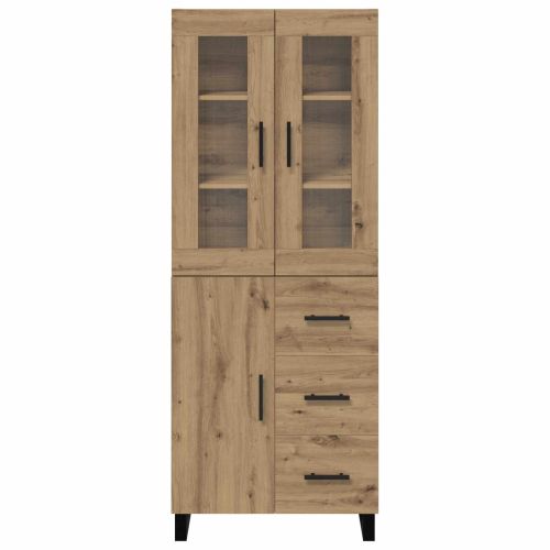 Висок шкаф 2 бр. Дъб 69,5 x 34 x 180 см Инженерна дървесина