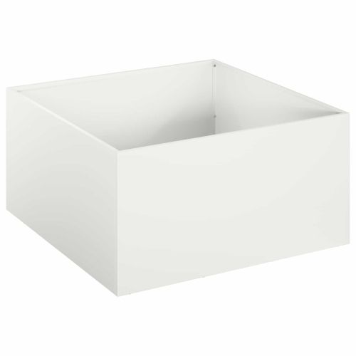 Градинска саксия Бяло 40 x 40 x 30 cm Студено валцована стомана