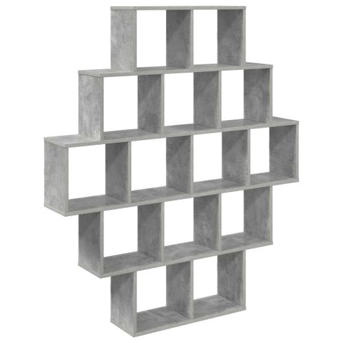 Стенен рафт Бетонно сиво 120 x 20 x 136 см Инженерна дървесина