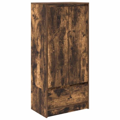 Шкаф с чекмеджета, опушен дъб 55,5x34x119,5 см, инженерно дърво