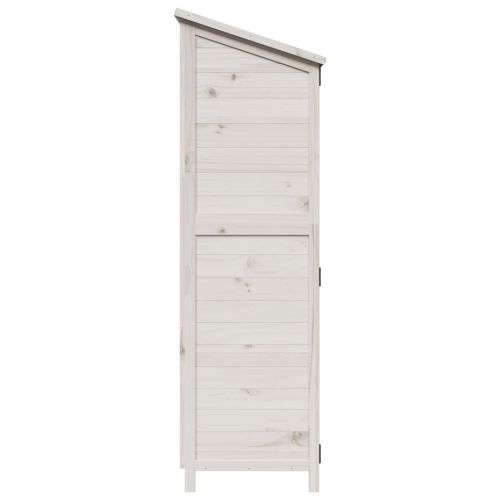 Градина постройка Бяло 106 x 56 x 176,5 cm Солидно ела дърво