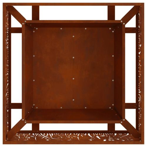 Камина за огън Ръждясало 80 x 80 x 30 cm Патинираща стомана