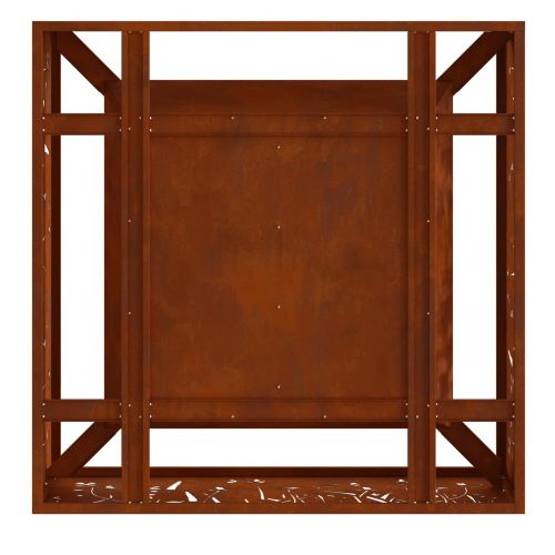 Камина за огън Ръждясало 80 x 80 x 30 cm Патинираща стомана