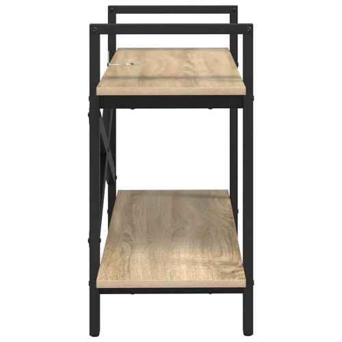 Рафт за книги 2 нива 100 x 33,5 x 64 см Инженерна дървесина