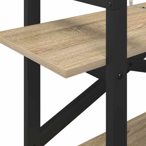 Рафт за книги 2 нива 100 x 33,5 x 64 см Инженерна дървесина