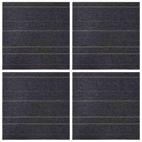 Килимна плочка Тъмносив с ивици 50 x 50 cm 4 бр. ПП и Битум