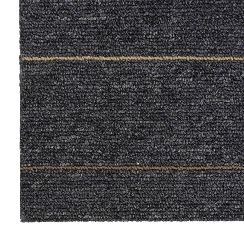Килимна плочка Тъмносив с ивици 50 x 50 cm 4 бр. ПП и Битум