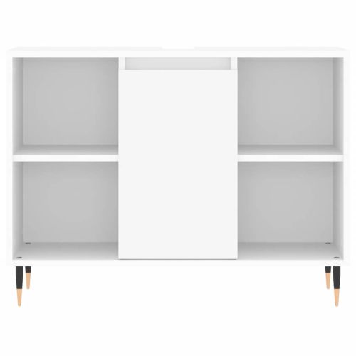 Шкаф за баня, бял, 80x33x60 см, инженерно дърво