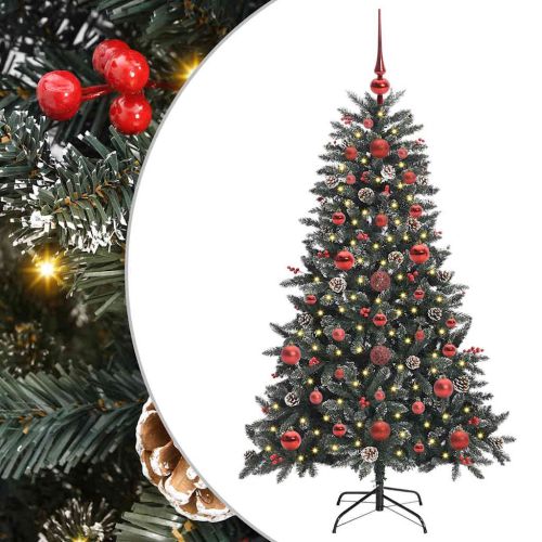 С изкуствено коледно дърво с 150 LED светодиода Зелен 120 cm