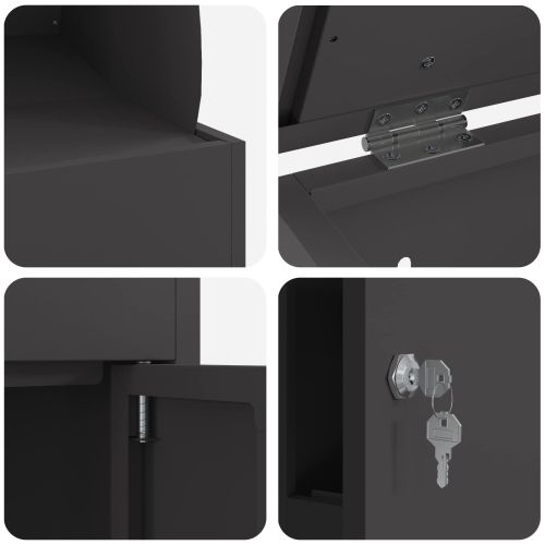 Пощенска кутия за пратки Черно 47,5 x 38 x 59 см Стомана